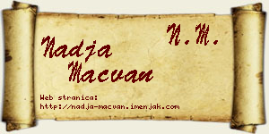 Nadja Mačvan vizit kartica